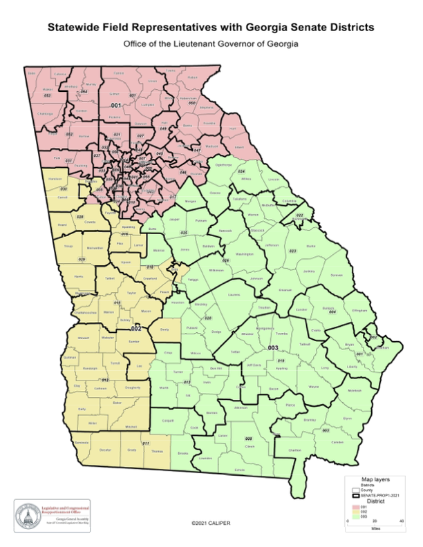 Statewide Field Representatives with Georgia Senate Districts